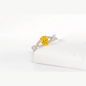 Yellow Oval Diamond Ring