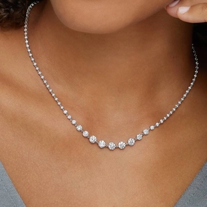 18K White GoldMarseille Lab Diamond Riviere Necklace (6 1/8 ct. tw.)