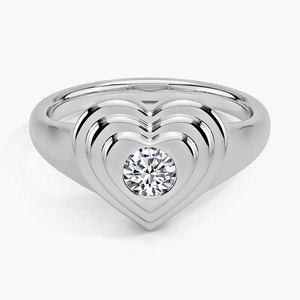 Diamond Sweetheart Signet Ring