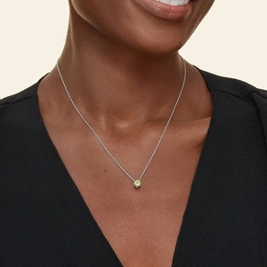 SilverFloating Solitaire Peridot Pendant