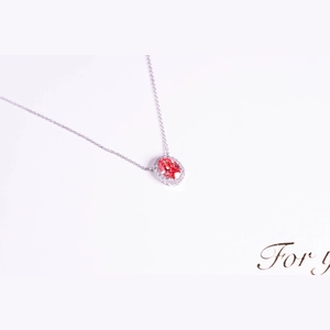 Red Oval Diamond Necklace