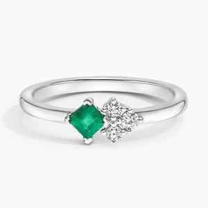 Paige Emerald and Diamond Ring