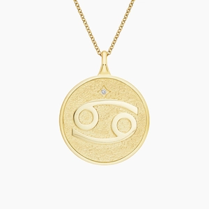 14K Yellow GoldLuxe Cancer Zodiac Pavé Pendant