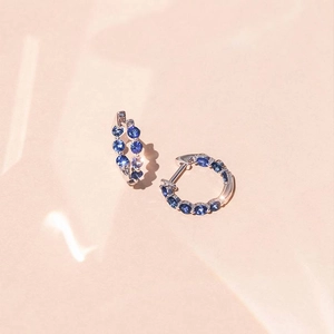 18K White GoldAmalfi Sapphire Hoop Earrings