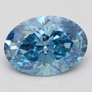 3.01 Ct. Fancy Vivid Blue Oval Lab Created Diamond
