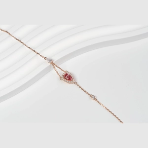 Red Pear Diamond Necklace