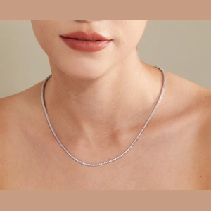 Classic Diamond Tennis Necklace, 1.5mm