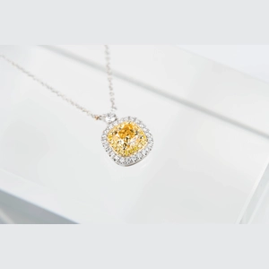 Yellow Cushion Diamond Necklace