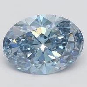 4.22 Ct. Fancy Intense Blue Oval Lab Created Diamond