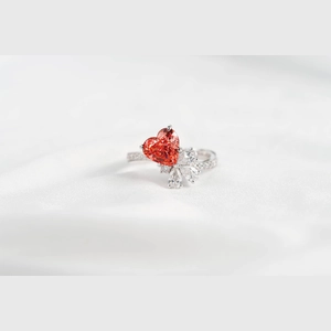 Red Heart Diamond Ring