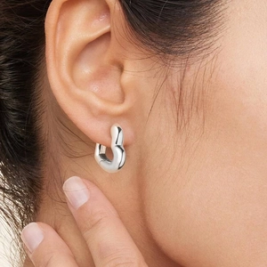 Heart Shaped Tube Hoop Earrings