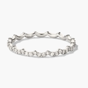 Slim Charlotte Stacker Set Sterling Silver, Lab Grown White Sapphire