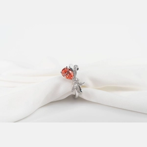 Red Pear Diamond Ring